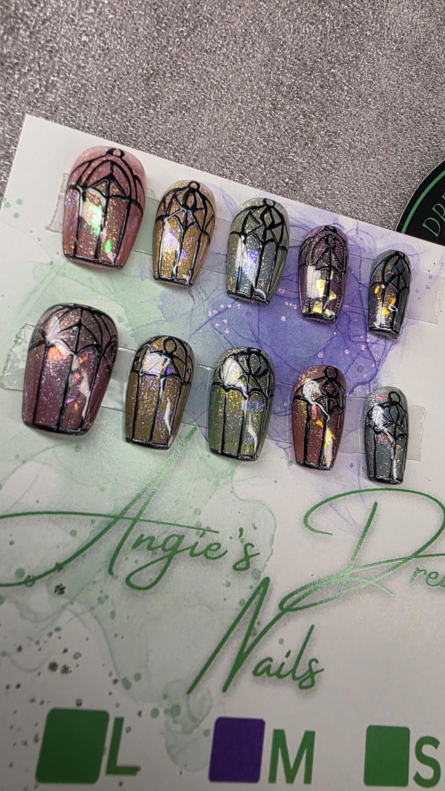 Cathedral Glow[pressons][short][coffin][multicolor][stained glass.