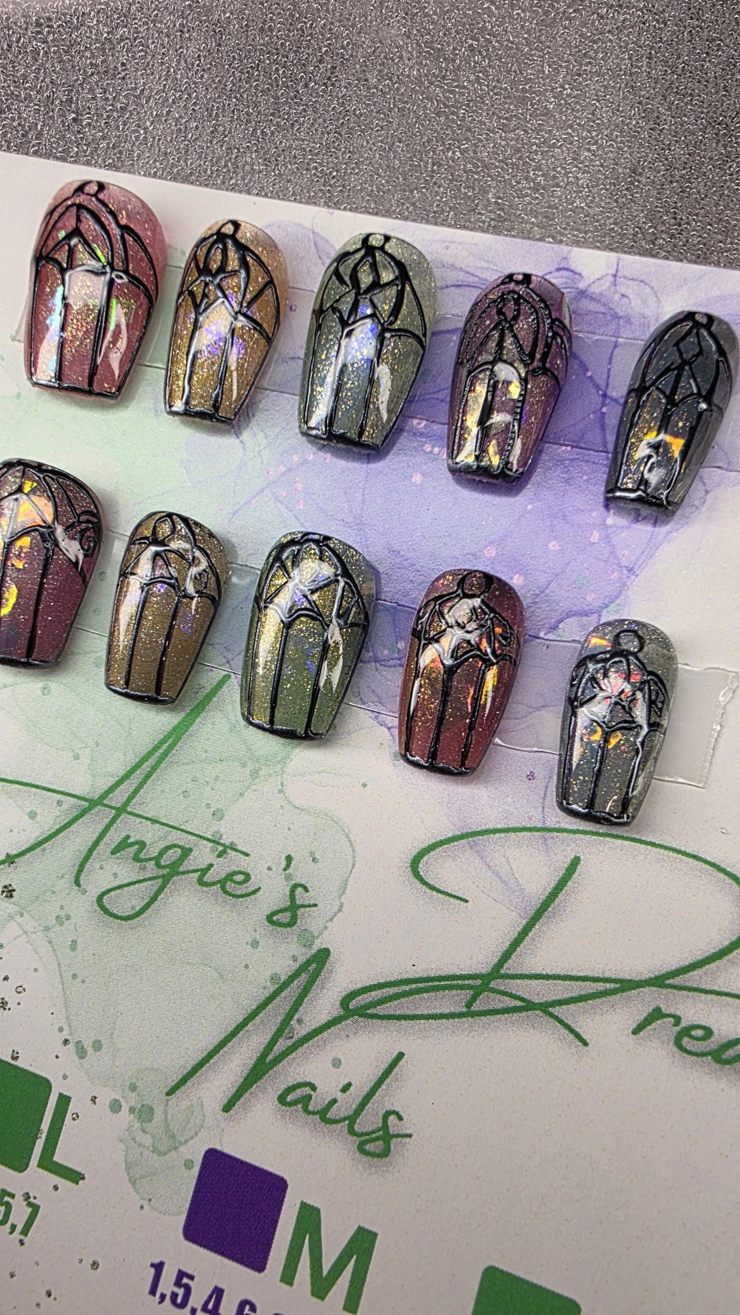 Cathedral Glow[pressons][short][coffin][multicolor][stained glass.