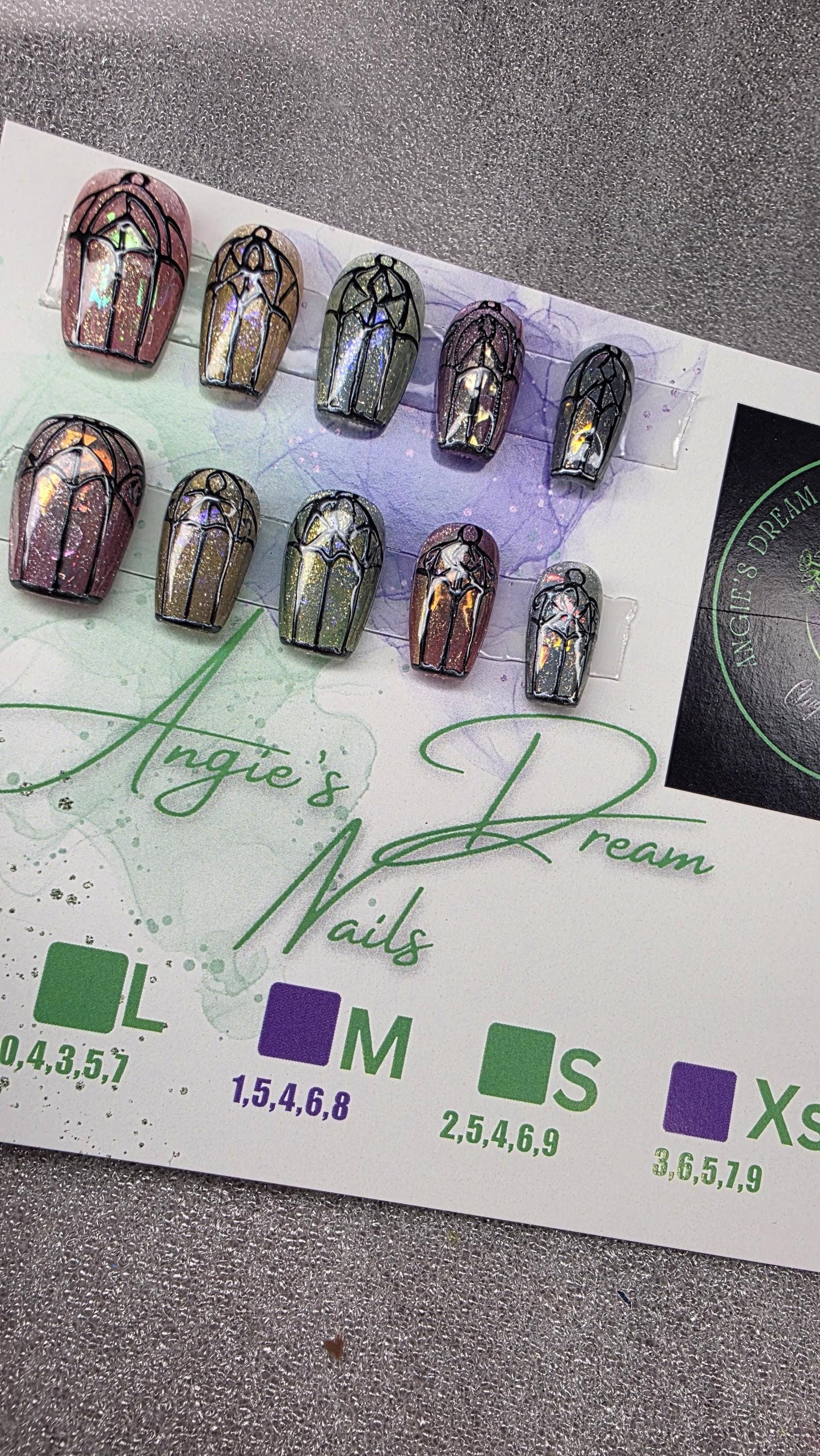 Cathedral Glow[pressons][short][coffin][multicolor][stained glass.