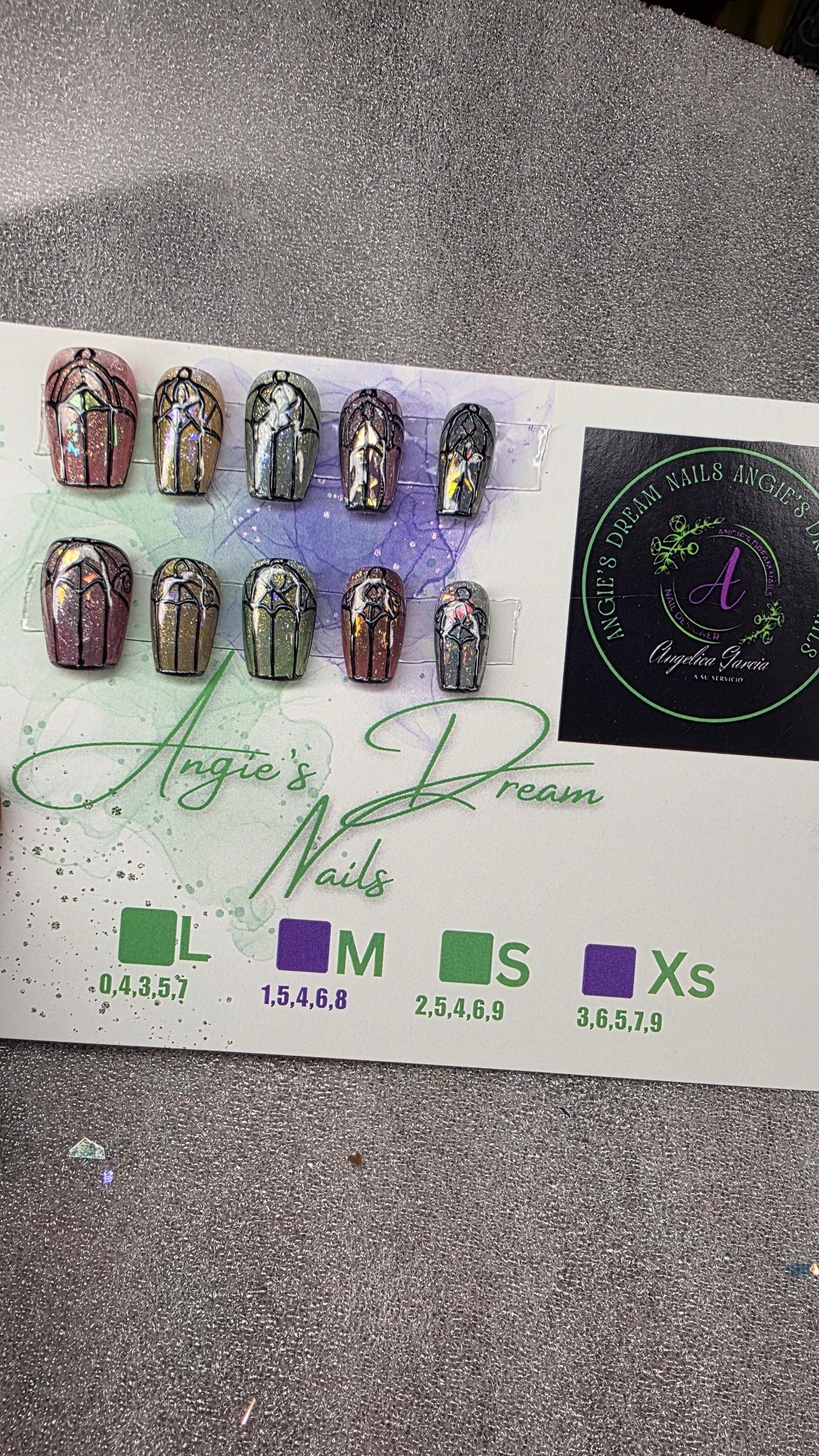 Cathedral Glow[pressons][short][coffin][multicolor][stained glass.