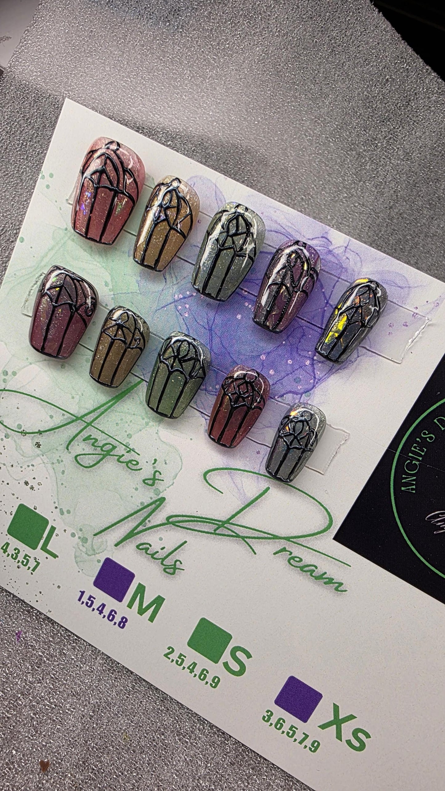 Cathedral Glow[pressons][short][coffin][multicolor][stained glass.