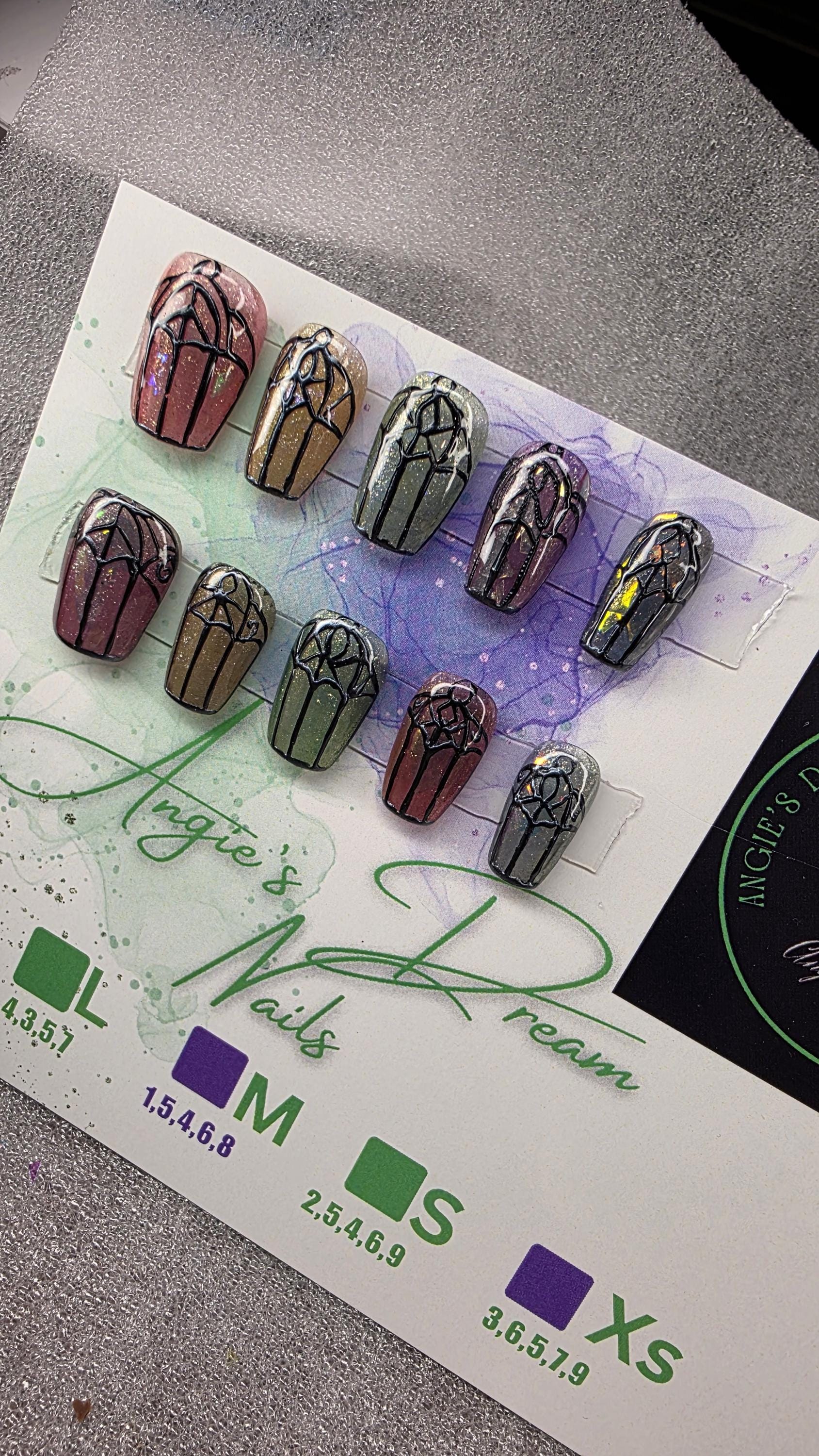 Cathedral Glow[pressons][short][coffin][multicolor][stained glass.