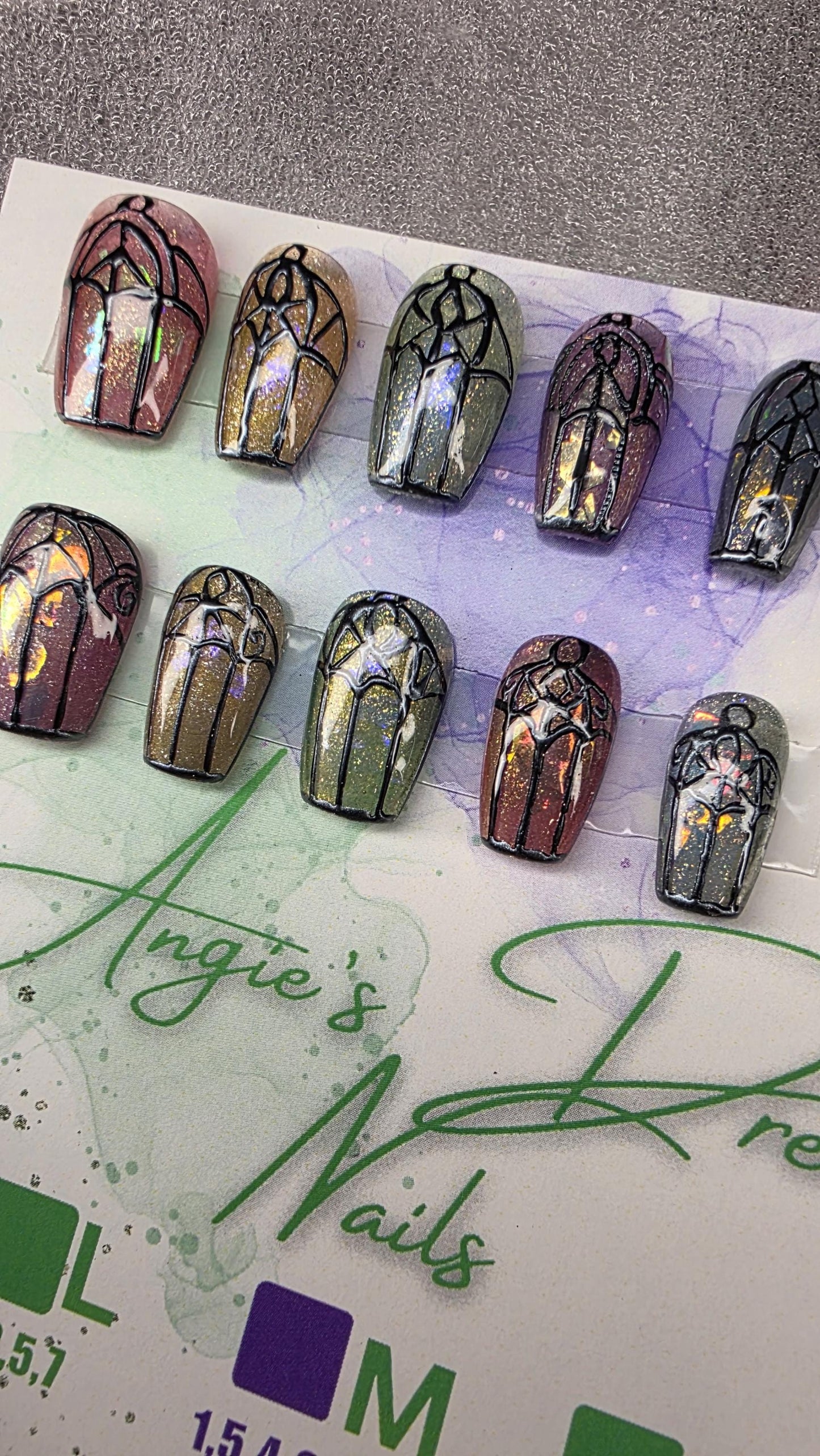 Cathedral Glow[pressons][short][coffin][multicolor][stained glass.