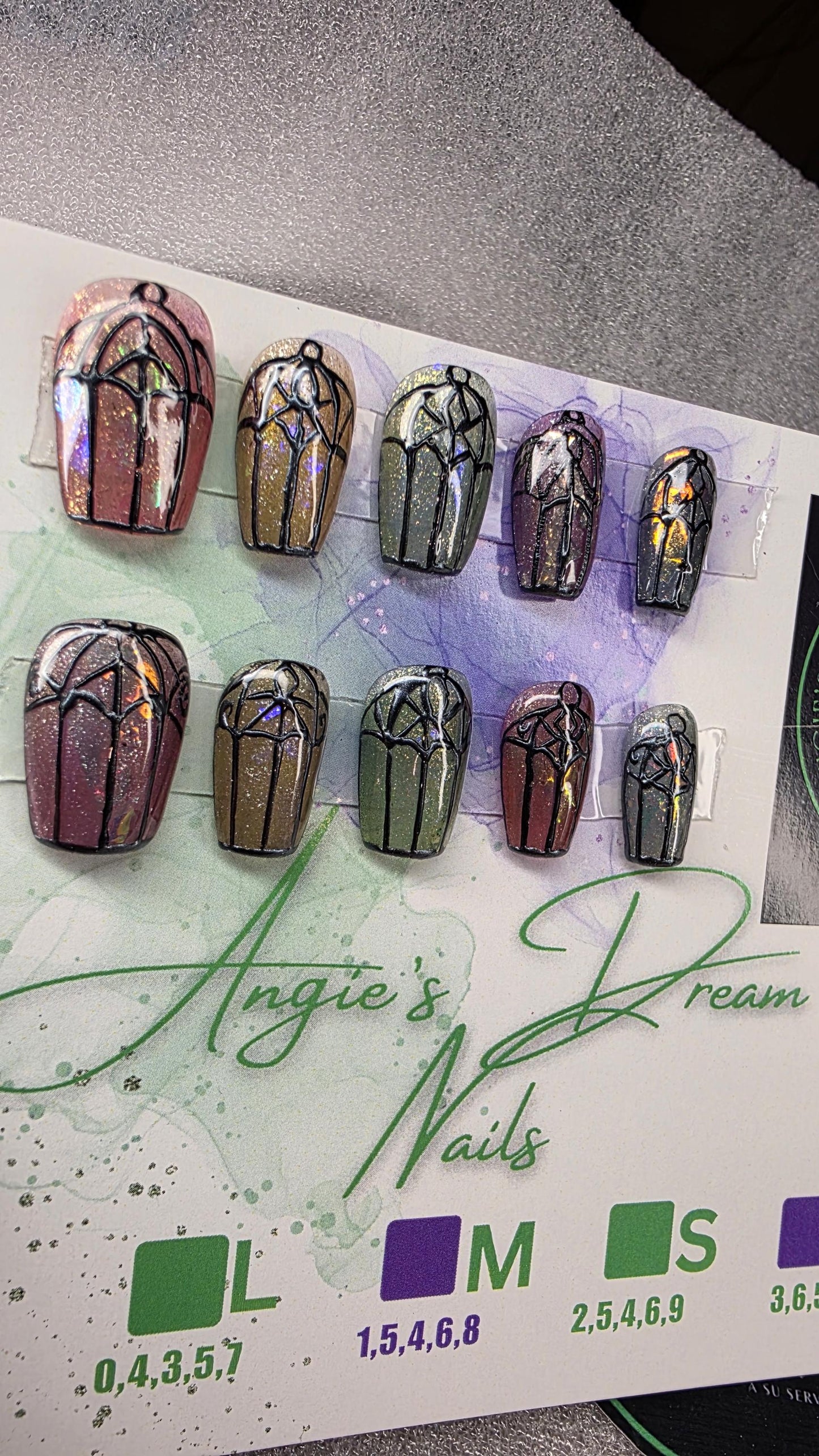 Cathedral Glow[pressons][short][coffin][multicolor][stained glass.