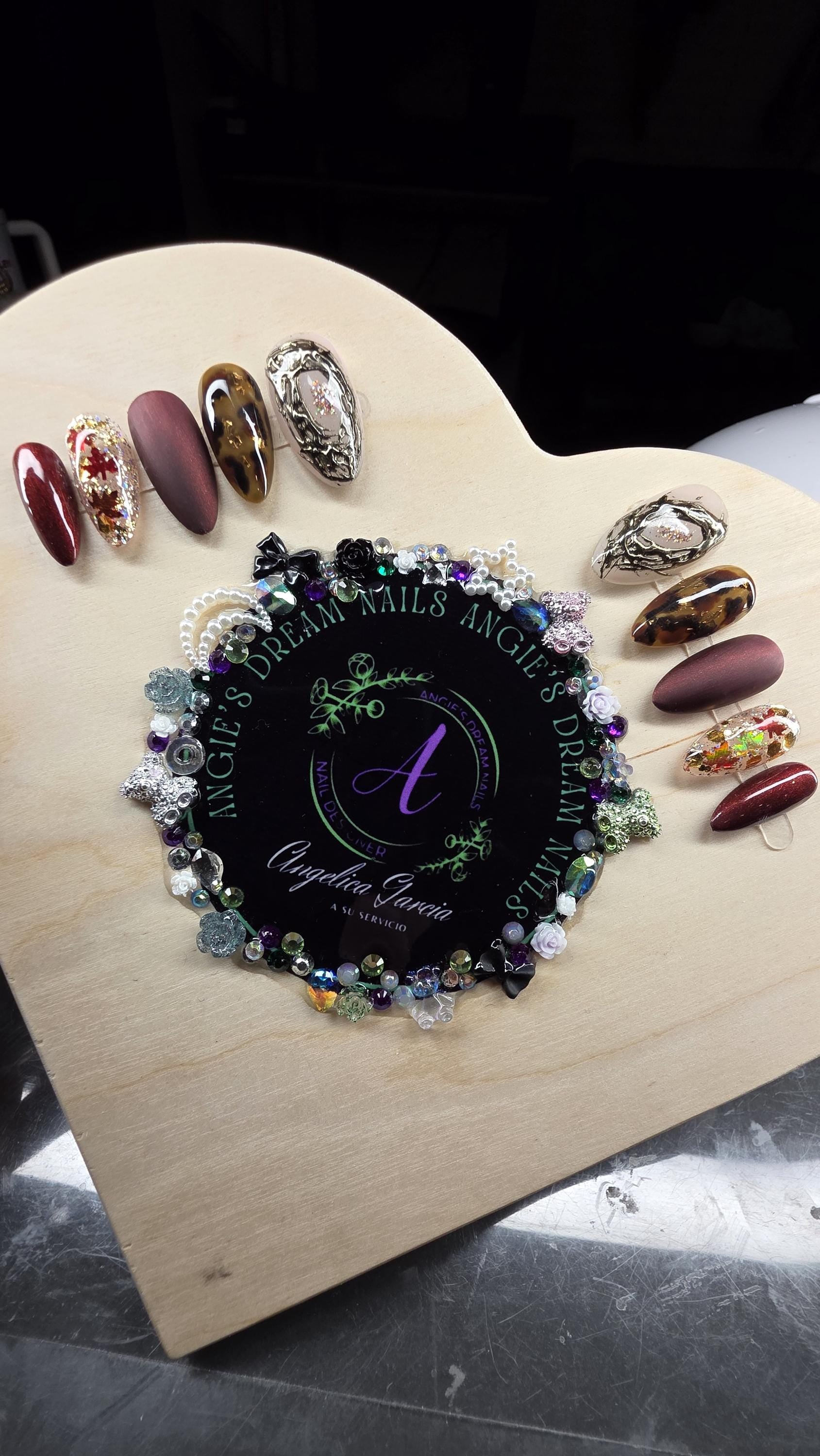 Autumn nails press on nails hand painted salon quality