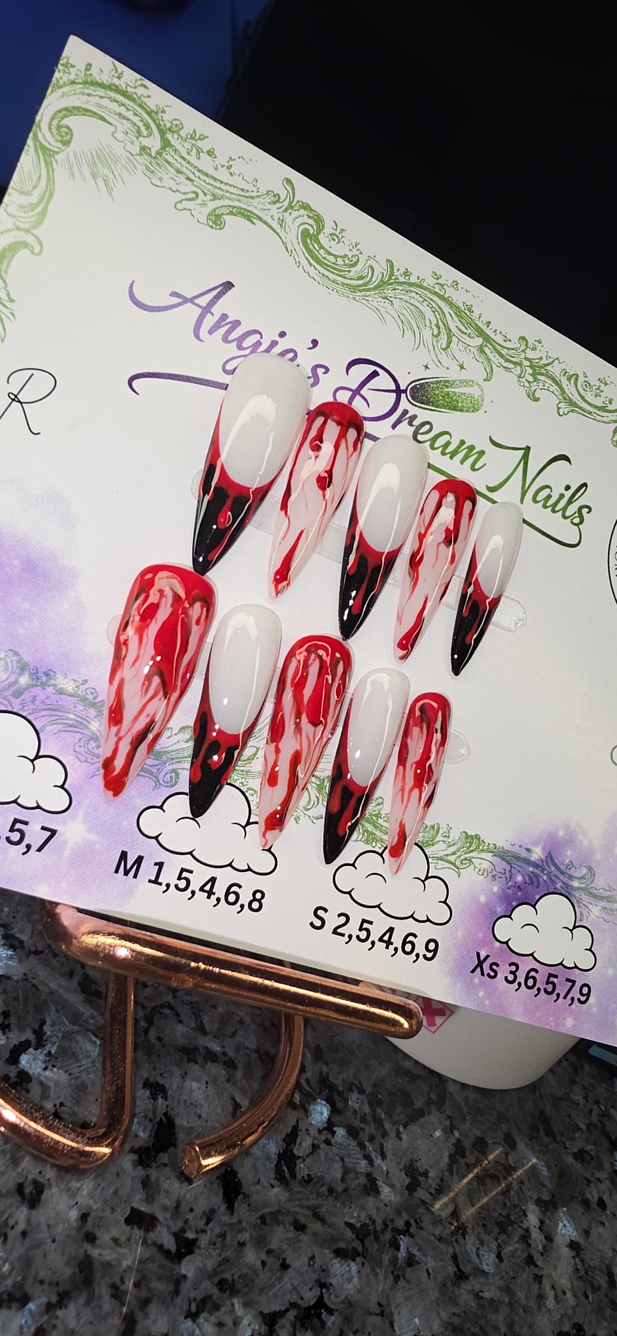 Vampy Drip | Hand-Painted Blood Drip Press-On Nails