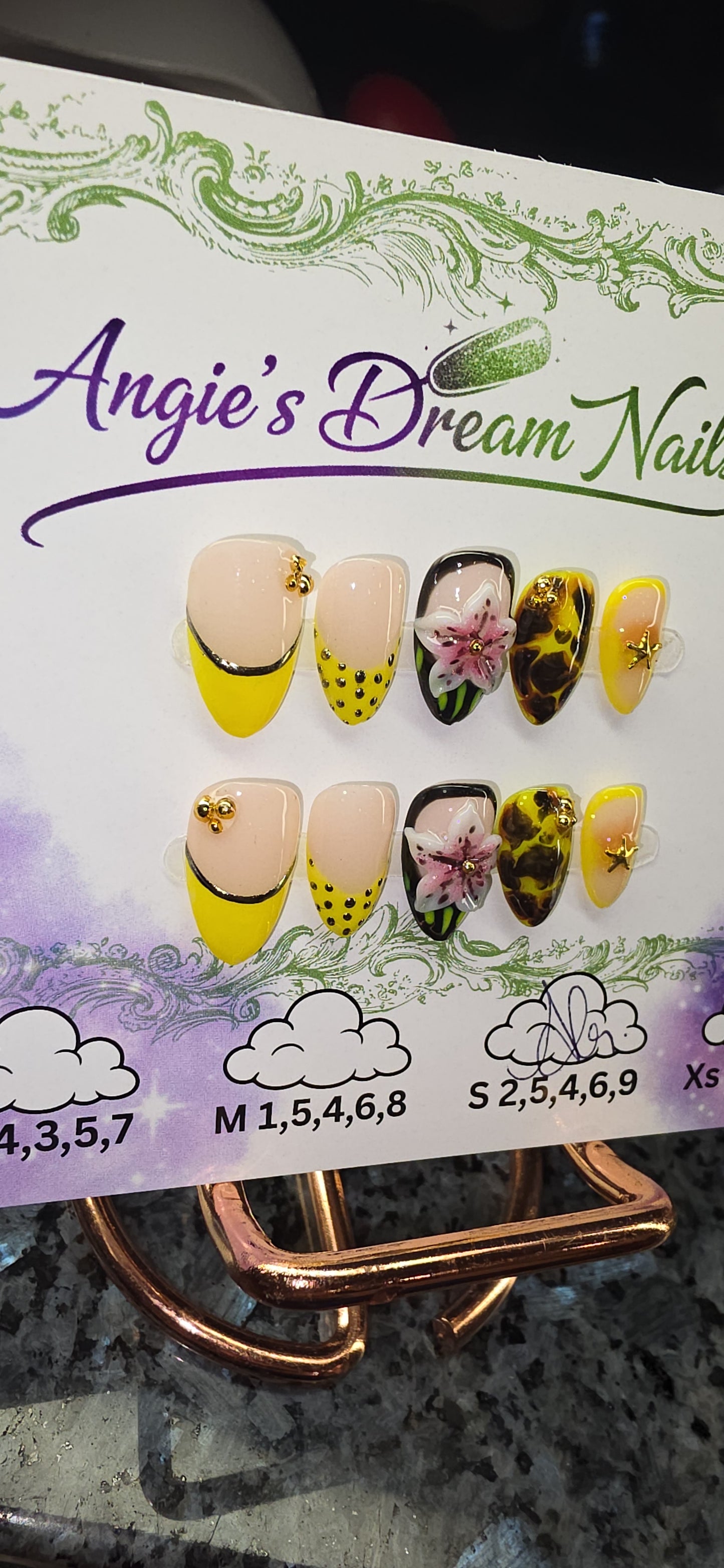 Tropical Luxe – Hand-Painted Neon & Tortoiseshell Press-On Nails