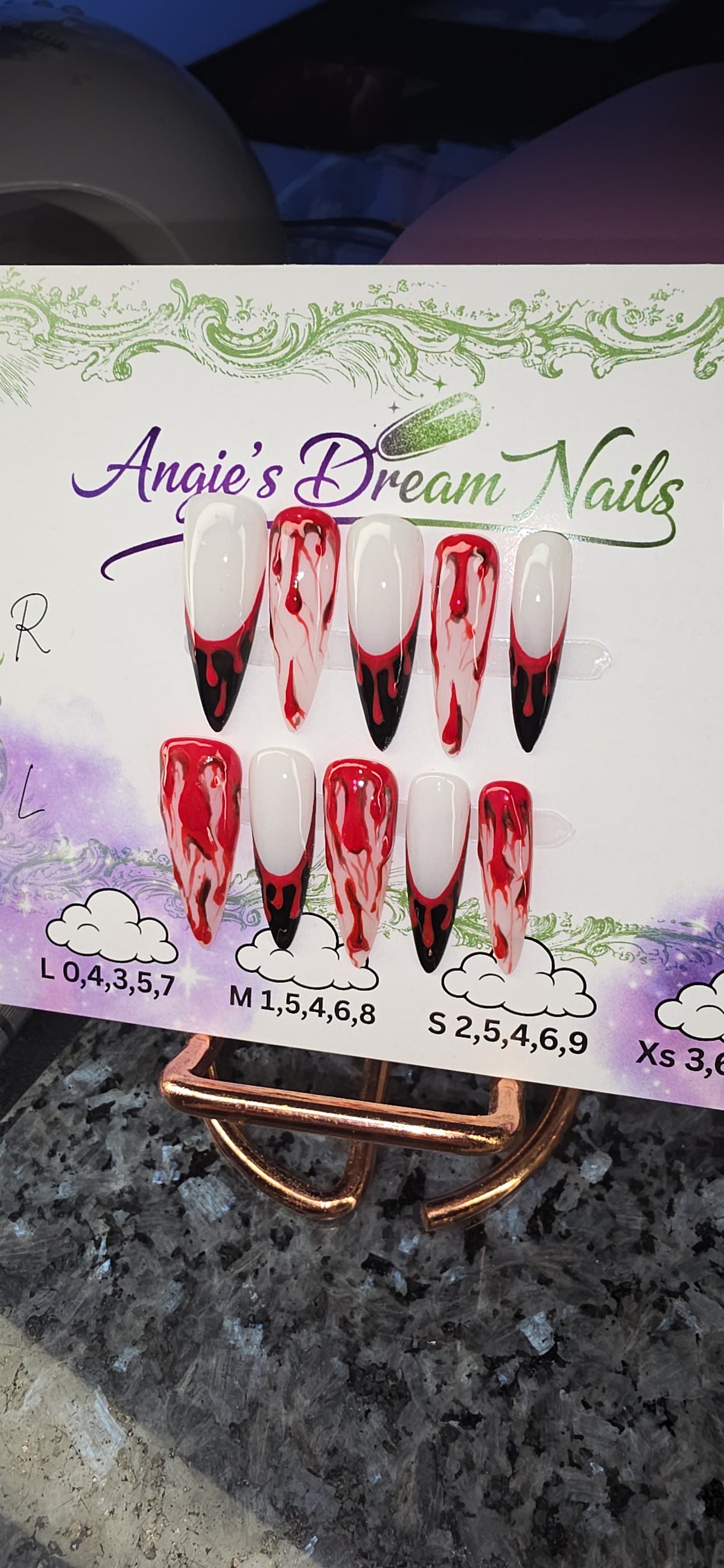Vampy Drip | Hand-Painted Blood Drip Press-On Nails