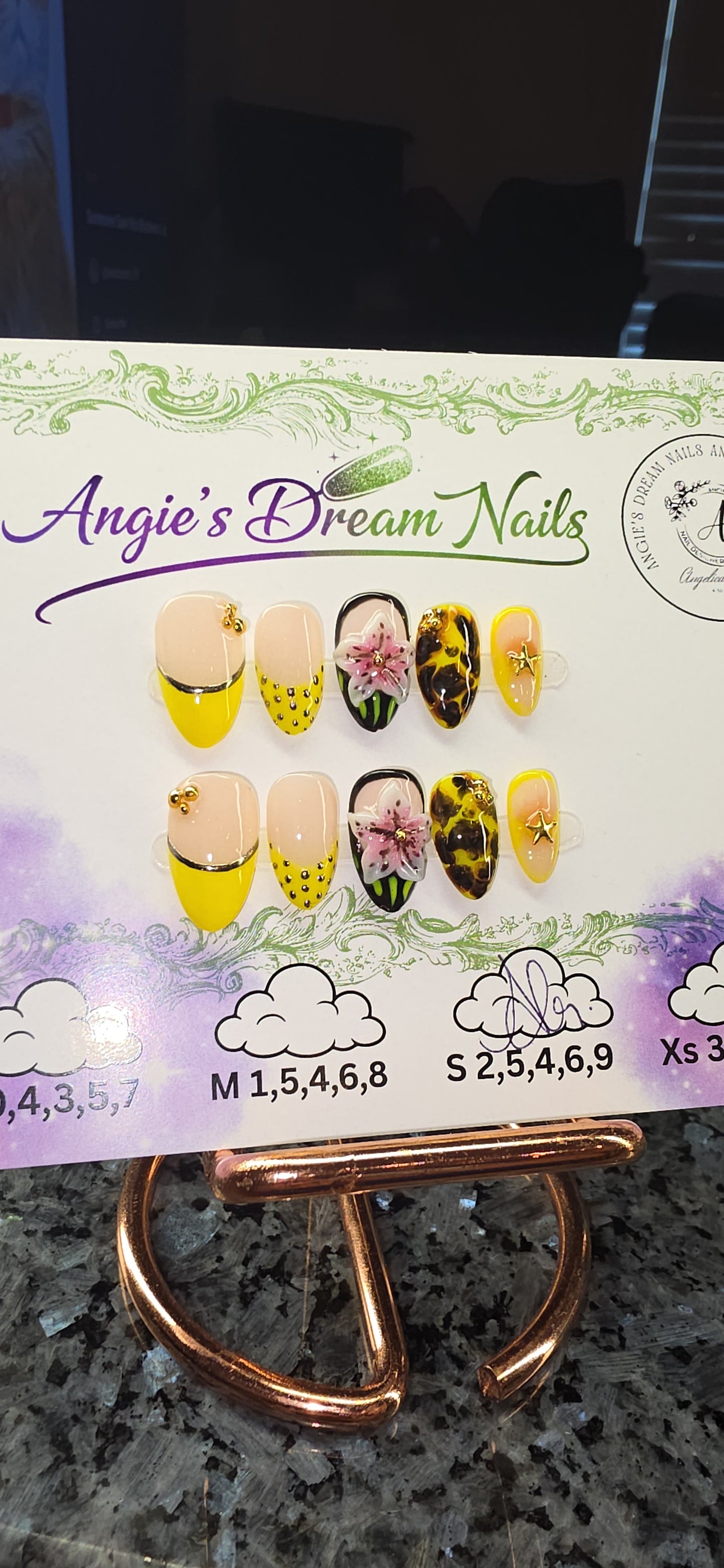 Tropical Luxe – Hand-Painted Neon & Tortoiseshell Press-On Nails