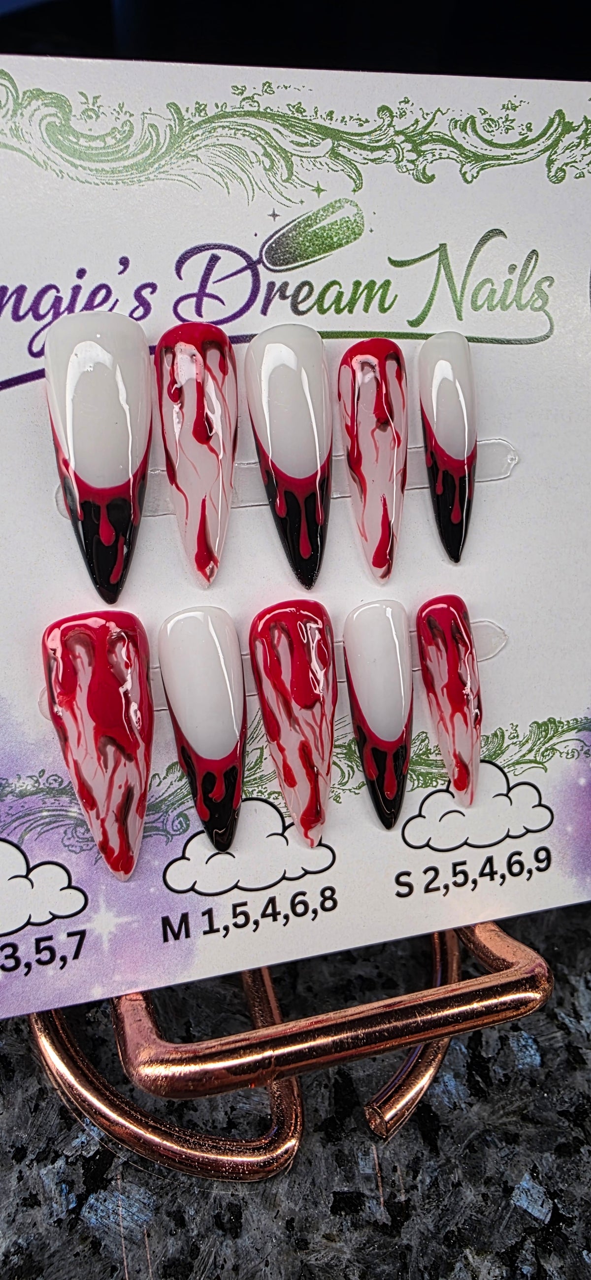 Vampy Drip | Hand-Painted Blood Drip Press-On Nails