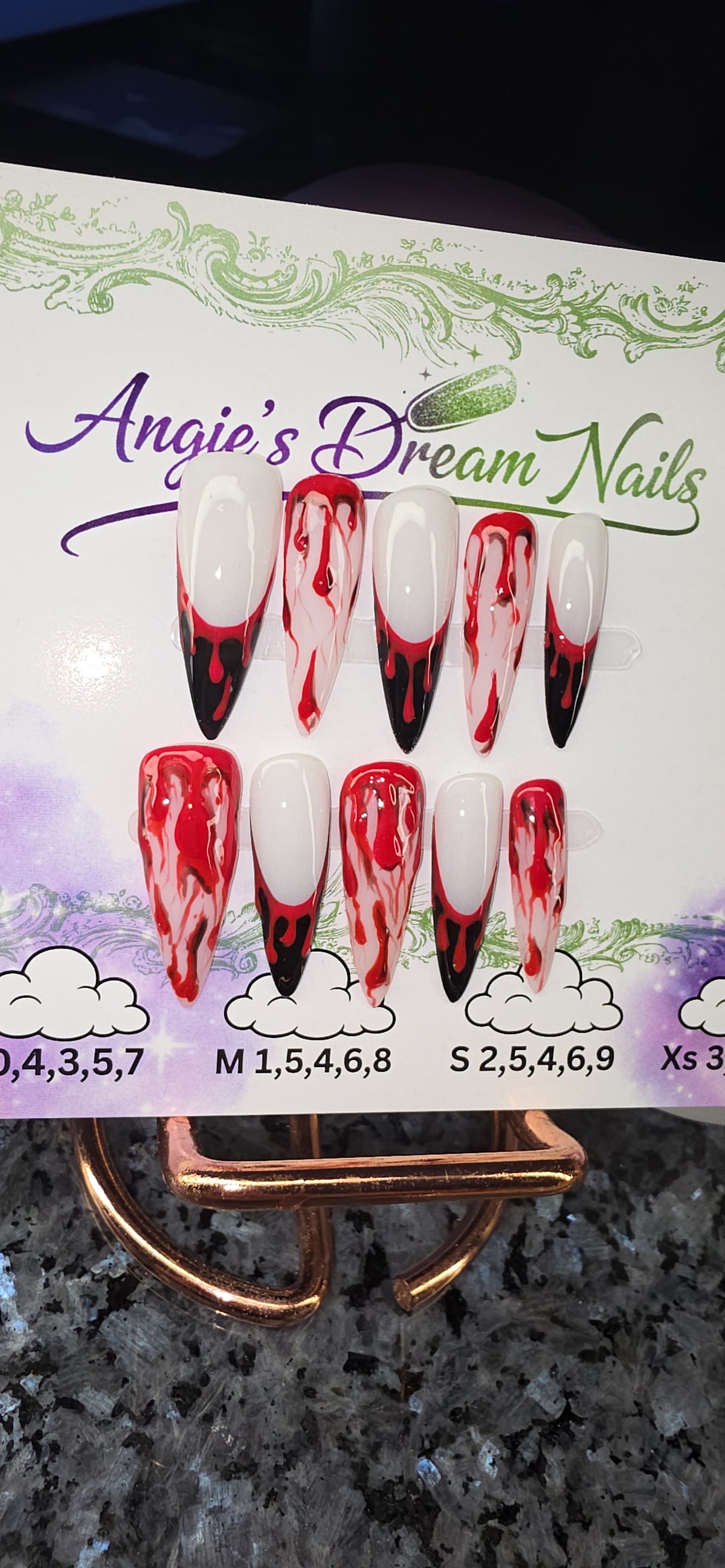 Vampy Drip | Hand-Painted Blood Drip Press-On Nails