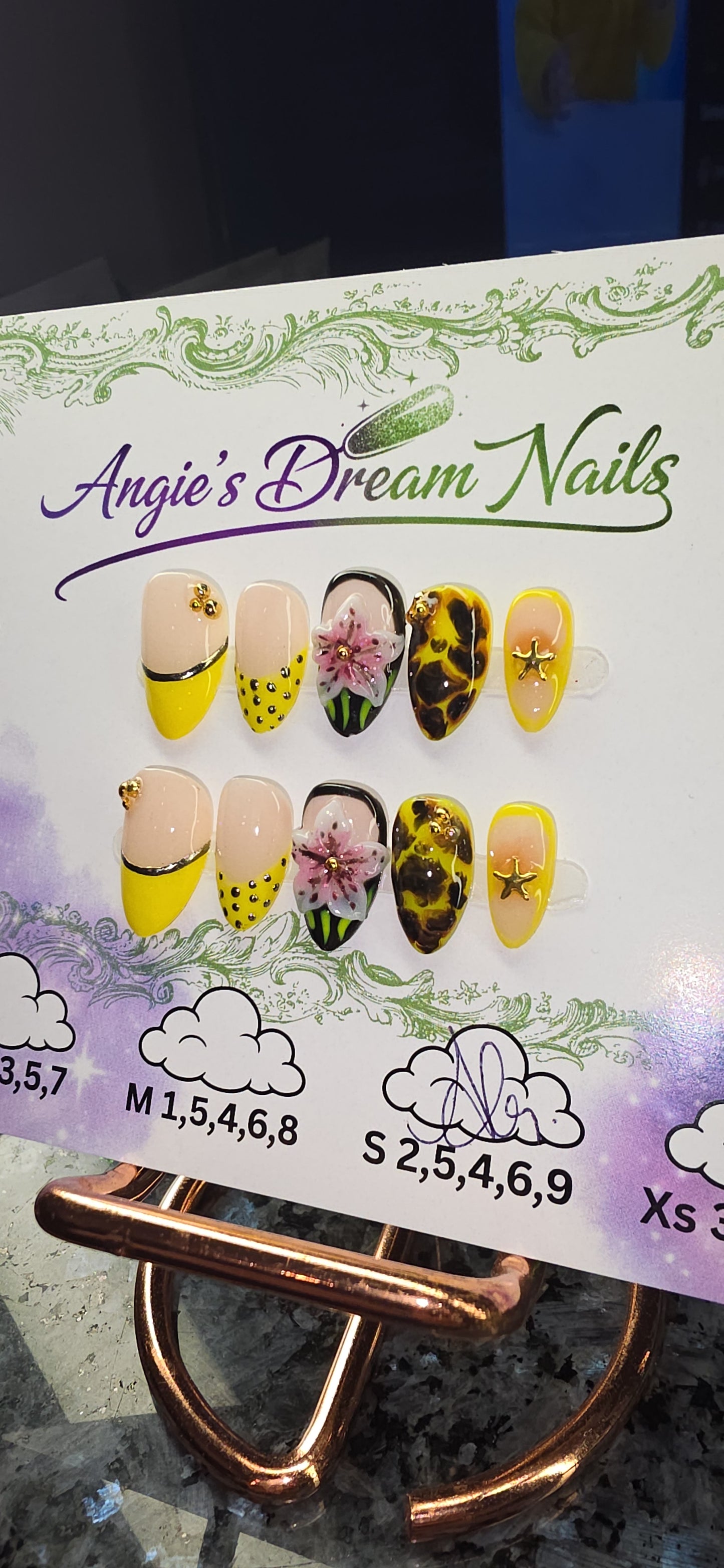 Tropical Luxe – Hand-Painted Neon & Tortoiseshell Press-On Nails